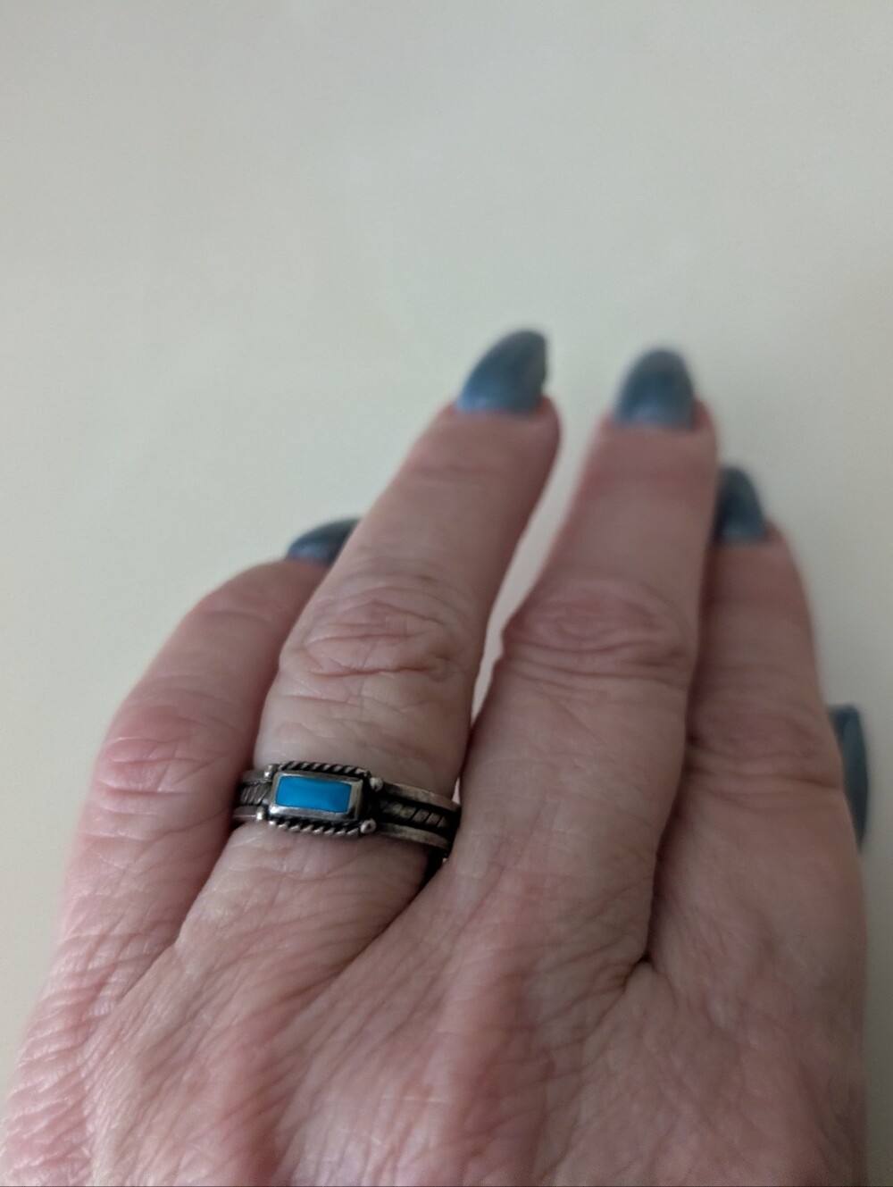 Southwest Turquoise Sterling Silver Ring Size 5.5